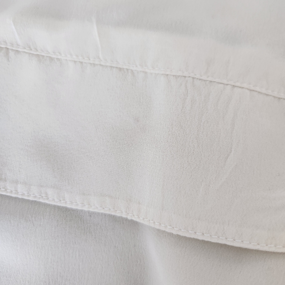 Vintage Cream 100% Silk Button-down Blouse - Picture 4 of 6
